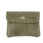 Vue princ. du Porte-monnaie court cuir suède embossé 041FL Kaki par Made in Italy.