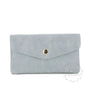 Portefeuille mi-long cuir suédé grainé 05C Bleu Clair - Crocochic
