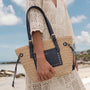 Sac plage paille tressé Femme Bleu - Crocochic