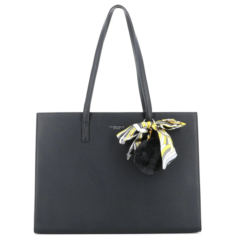 Flora & co Sac cabas femme a4 pompon foulard noir