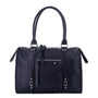 Vue princ. du Grand sac à main bowling grainé bleu VORTEX en cuir synthétique par Flora & co.