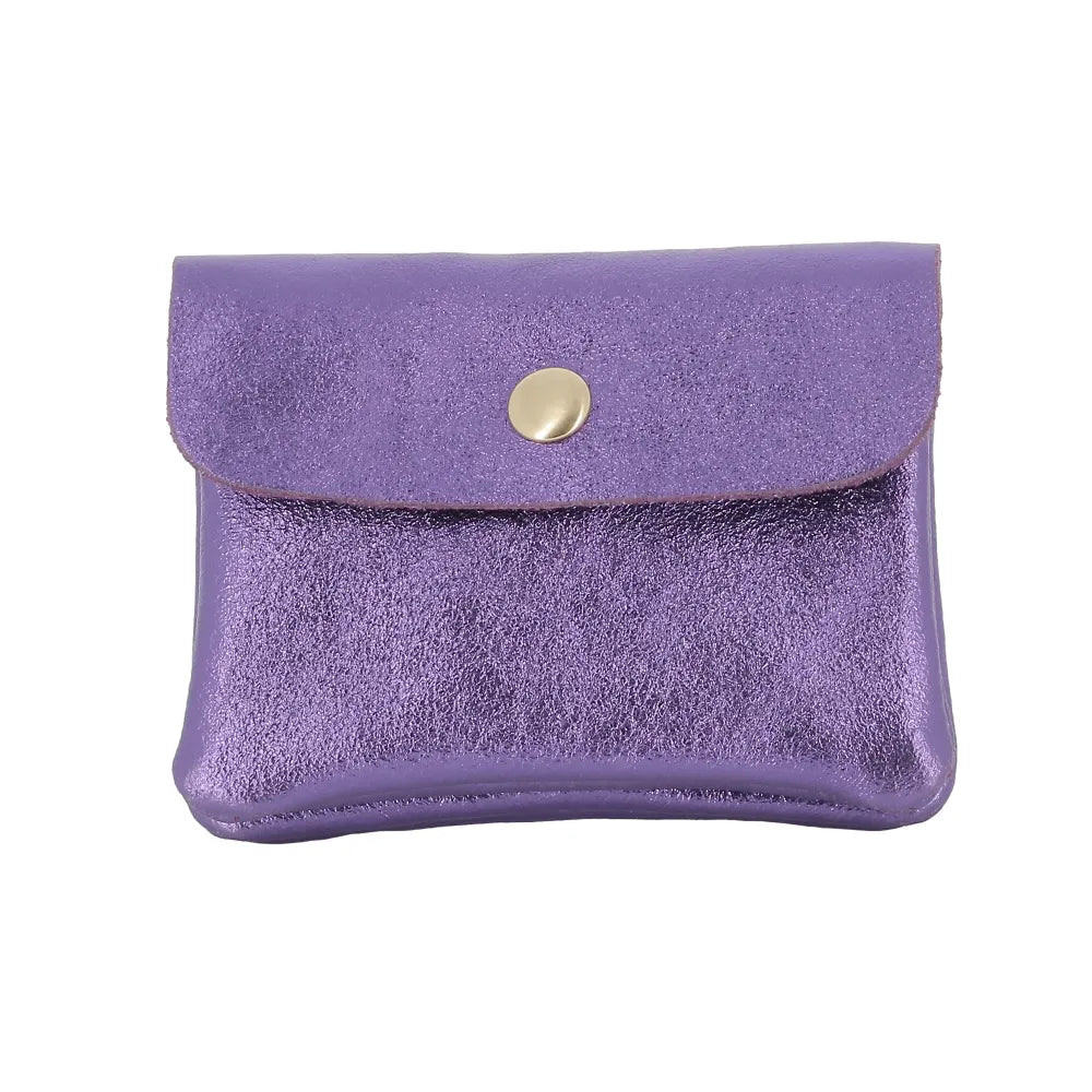 Porte-monnaie femme cuir italien irisé 041 Violet