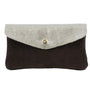 Vue princ. du Porte-monnaie cartes femme irisé suède chocolat en cuir par Made in Italy.