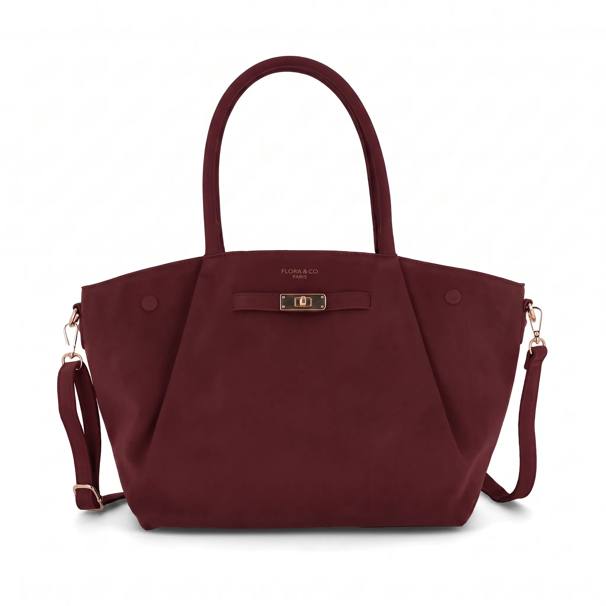 Sac à Main Femme en Similicuir Effet Daim Bordeaux