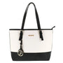Gallantry Sac cabas femme bicolore saffiano blanc