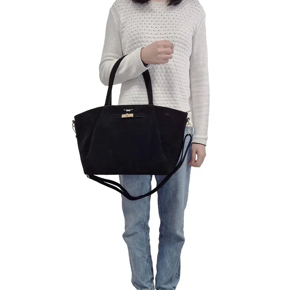 Sac à main bandoulière suédé Noir