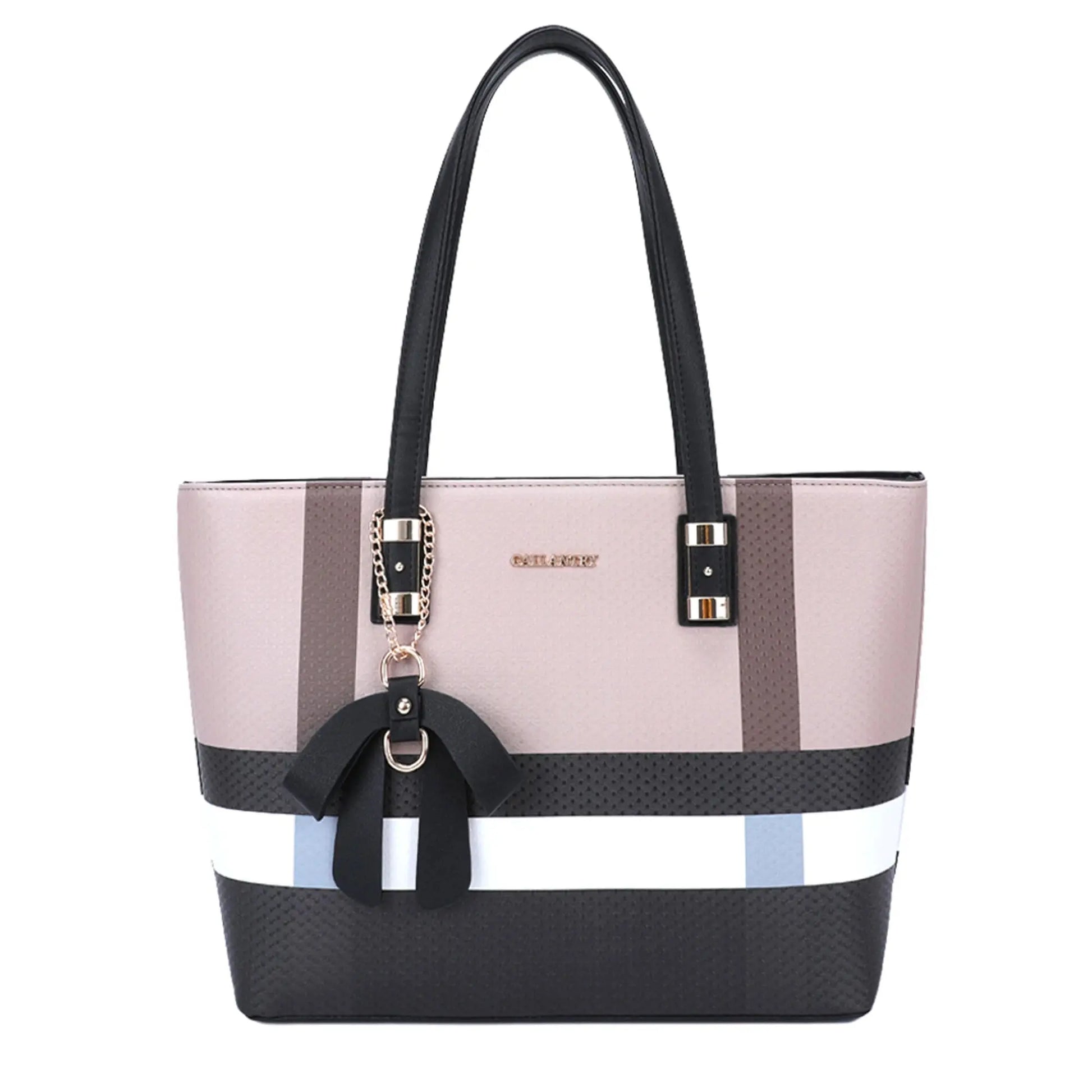Gallantry Sac cabas femme a4 multicolore rayure noir
