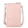Vue 2 du Pochette bandoulière téléphone femme rose en cuir synthétique par Flora & co.