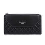 Gallantry Portefeuille longue tri-pli pu cuir matelassé noir