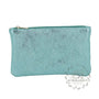 Vue princ. du Pochette coméstique voyage cuir irisé Turquoise par Made in Italy.