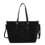 Vue princ. du Grand sac cabas daim femme format A4 Noir en cuir synthetique par Flora & co.