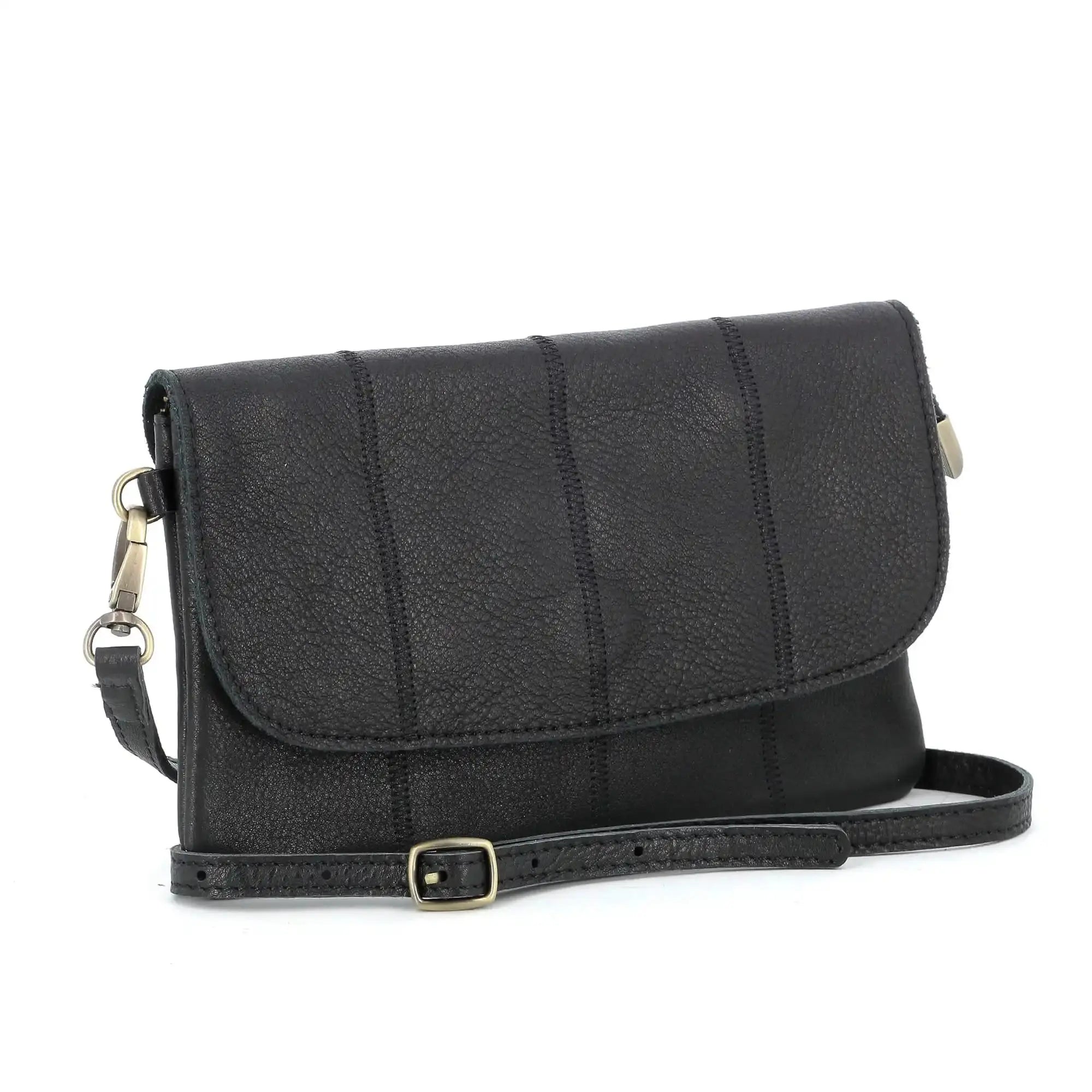 Made in Italy Mini sac bandoulière femme cuir noir
