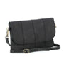 Vue 1 du Mini sac bandoulière femme cuir noir par Made in Italy.