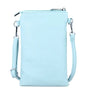 Vue 2 du Pochette bandoulière téléphone femme bleu clair en cuir synthétique par Flora & co.