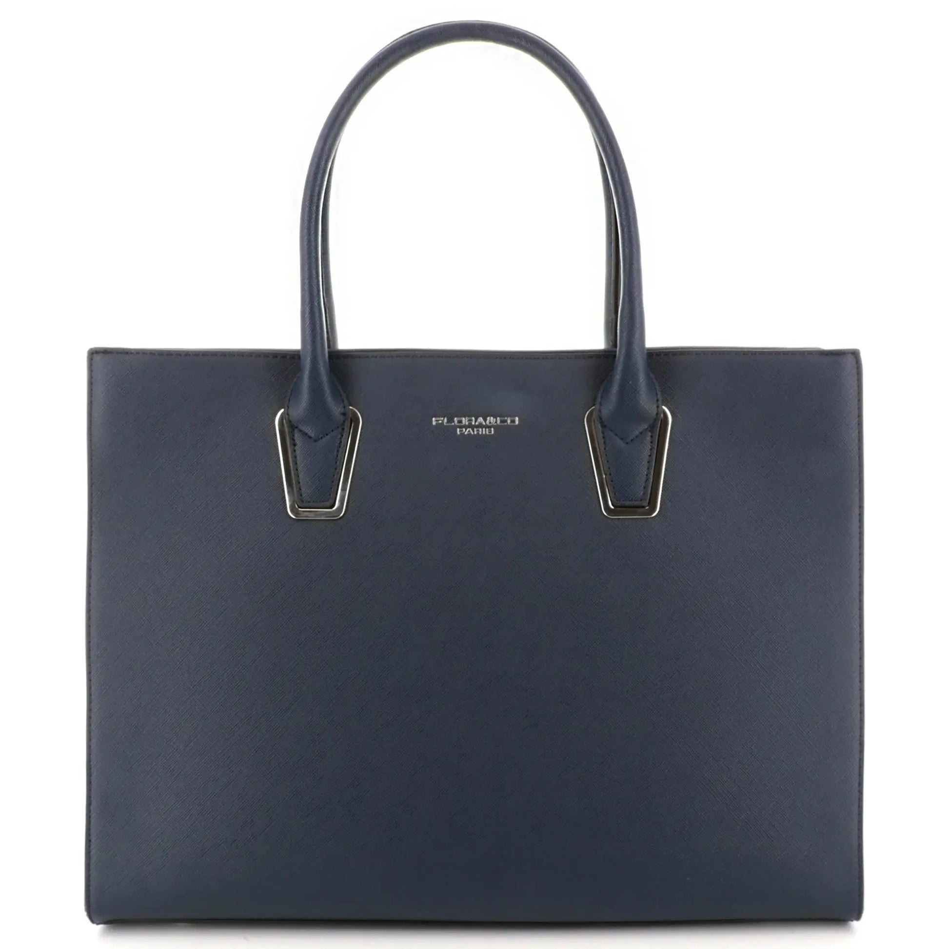 Flora co Sac cabas femme saffiano multipoches a4 Bleu marine