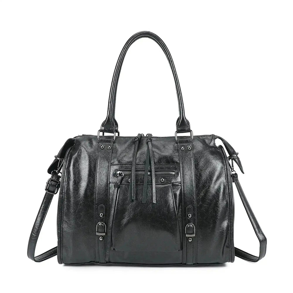 Grand sac à main bowling irisé noir