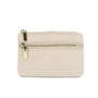 Porte-Monnaie pochette cuir grainé femme Beige main image