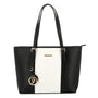 Sac cabas femme cuir synthétique rayures bicolores blanc - vue principale | Gallantry