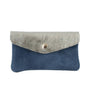 Vue princ. du Porte-monnaie cartes femme irisé suède bleu en cuir par Made in Italy.