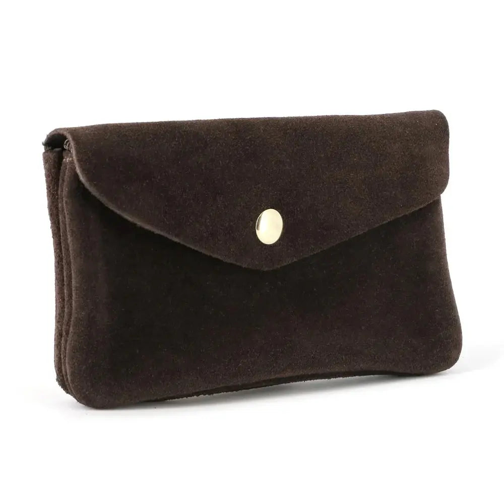 Grand portefeuille cuir suède compatible passeport Chocolat main image