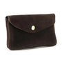 Vue princ. du Grand portefeuille cuir suède compatible passeport Chocolat par Made in Italy.