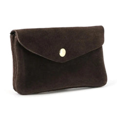 Grand portefeuille cuir suède compatible passeport Chocolat