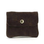 Vue princ. du Petit porte-monnaie cartes cuir suède Chocolat par Made in Italy.