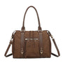 Vue princ. du Grand sac bowling similicuir suédine femme Chocolat synthetique par Gallantry.