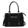 Vue princ. du Grand sac cabas bowling effet daim Noir en cuir synthetique par Flora & co.