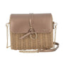 Sac bandoulière chaîne en paille Marron Métal Flora & co
