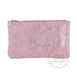 Pochette coméstique voyage cuir irisé Rose main image