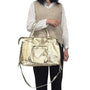 Sac à main cuir irisé doré, élégant et tendance.