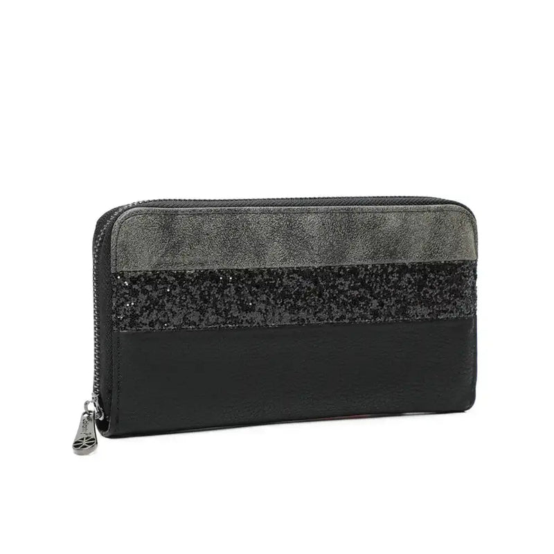 Gallantry Portefeuille long femme tout-en-un paillette noir