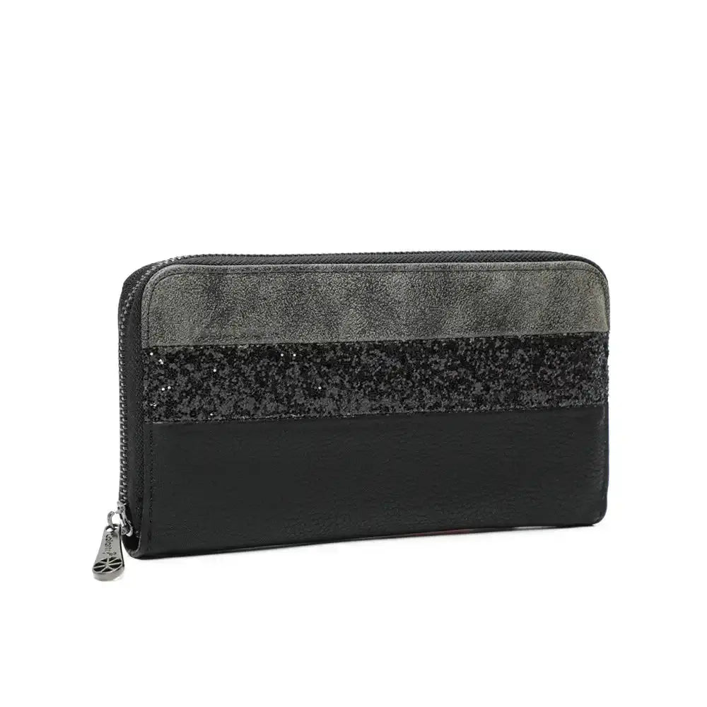 Gallantry Portefeuille long femme tout-en-un paillette noir
