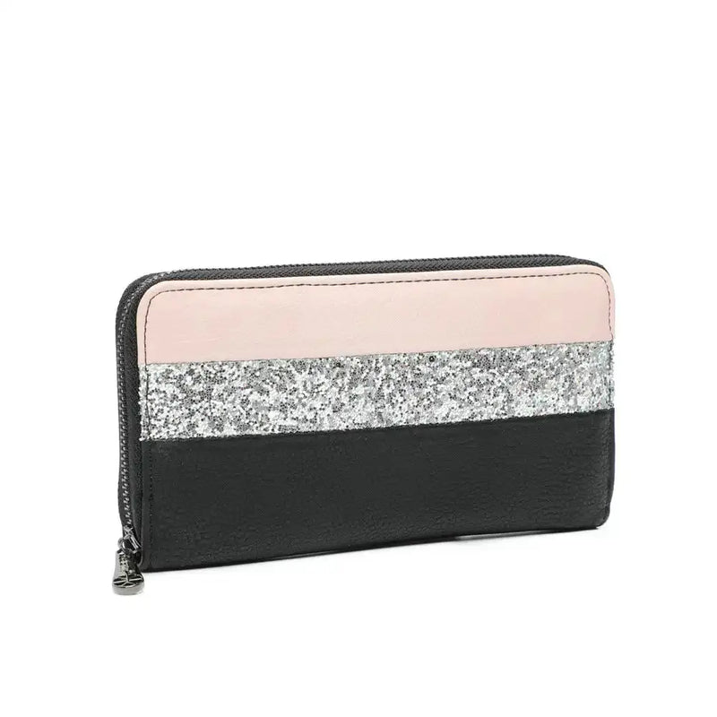 Gallantry Portefeuille long femme tout-en-un paillette rose