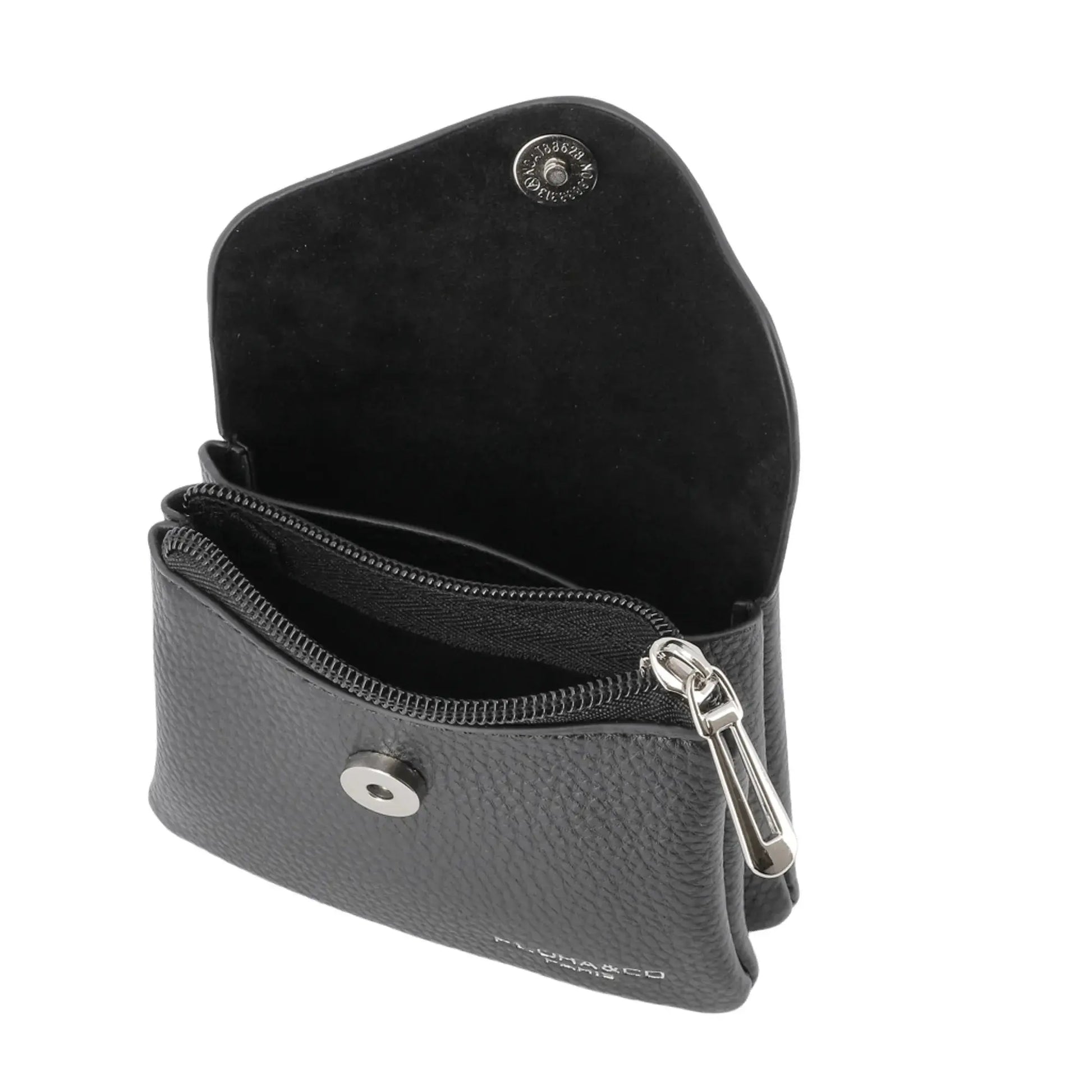 Flora & co Porte-monnaie cartes femme magnétique noir