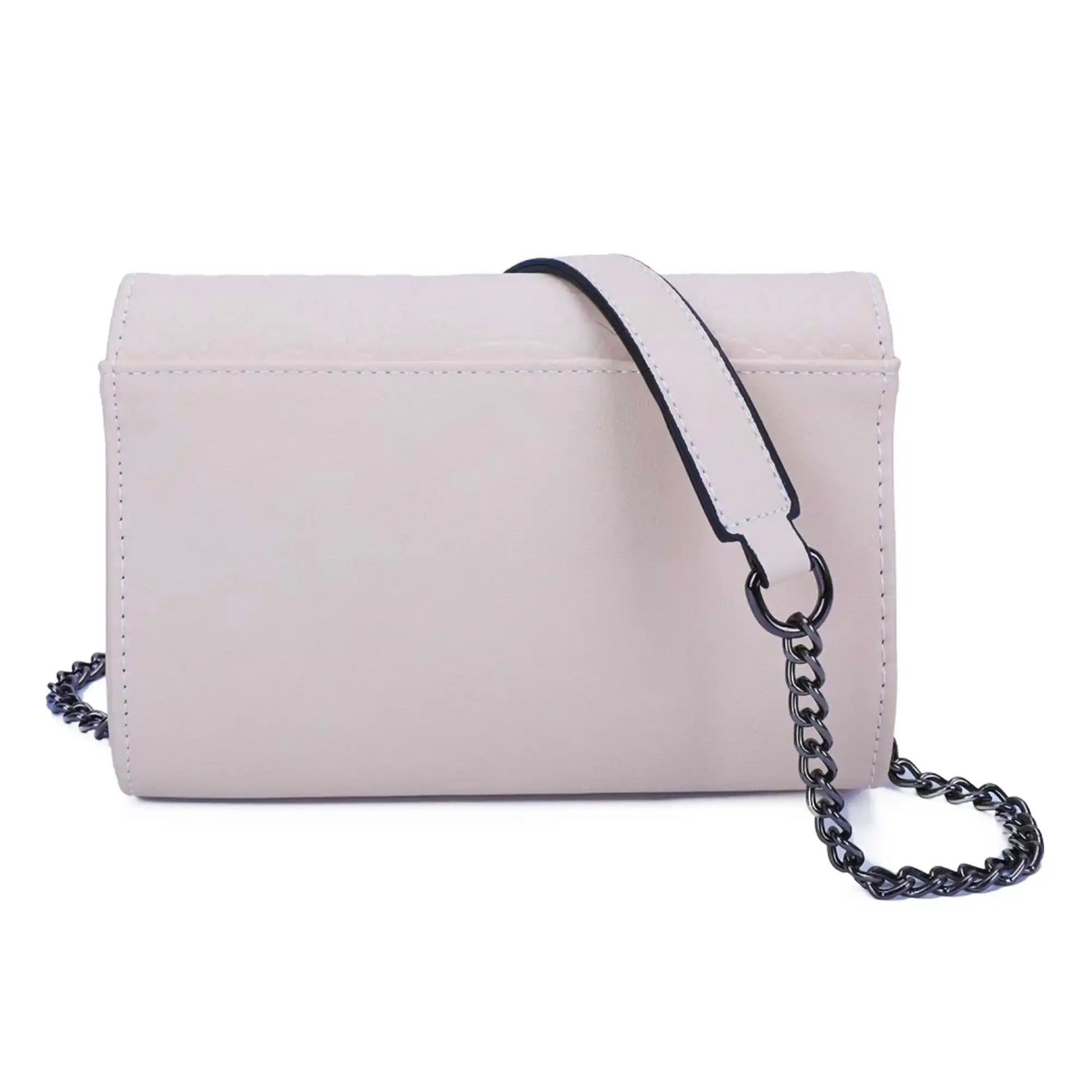Gallantry Sac bandoulière femme chaîne python beige