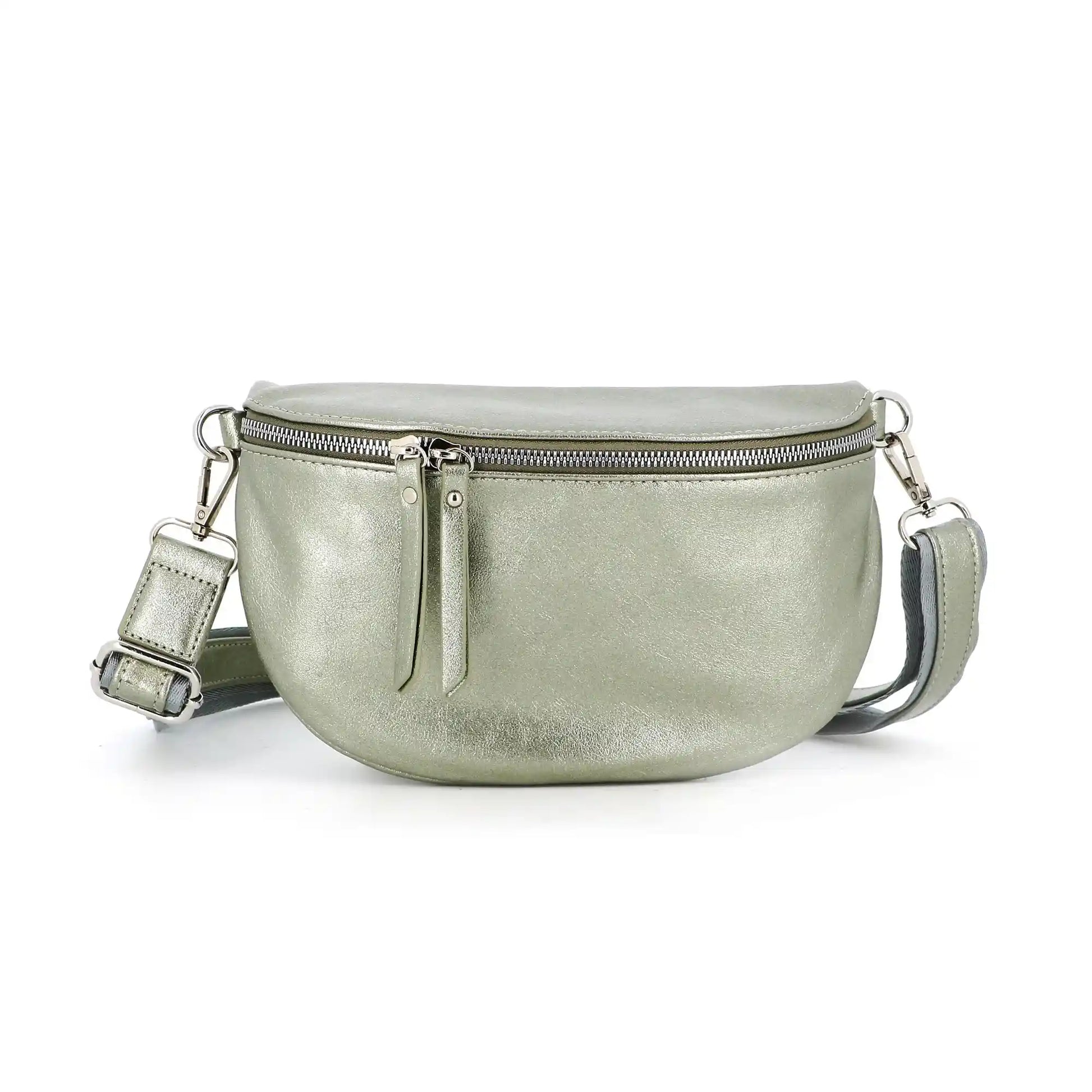 Flora & co - Sac banane bandoulière femme irisé taupe métal