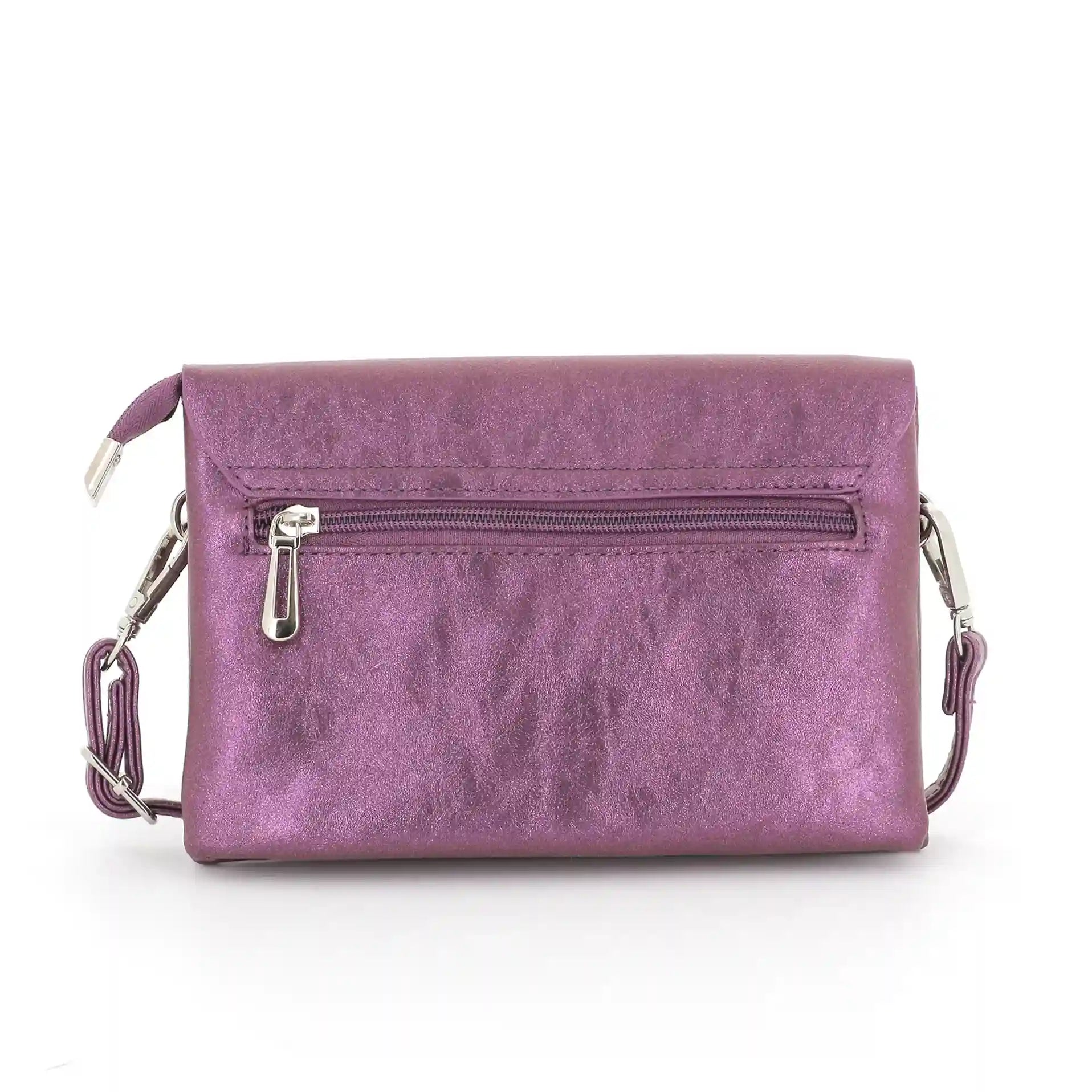 Flora & co - Sac bandoulière femme irisé rabat violet