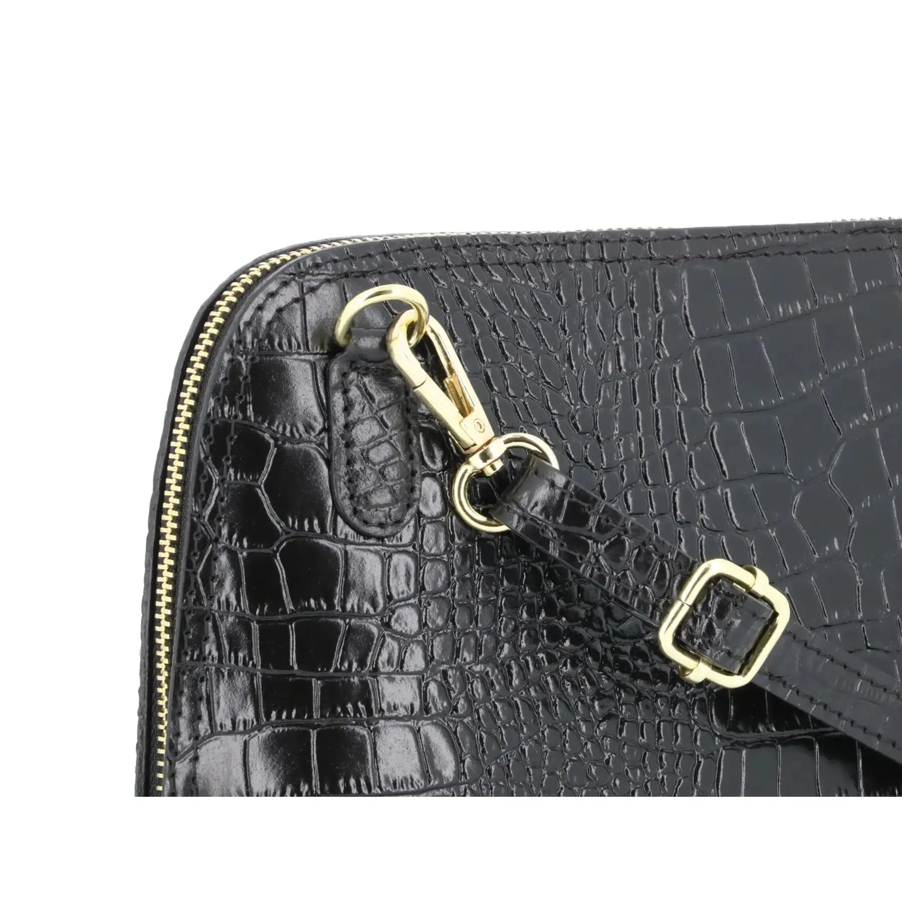Made in Italy Sac dôme bandoulière femme cuir noir