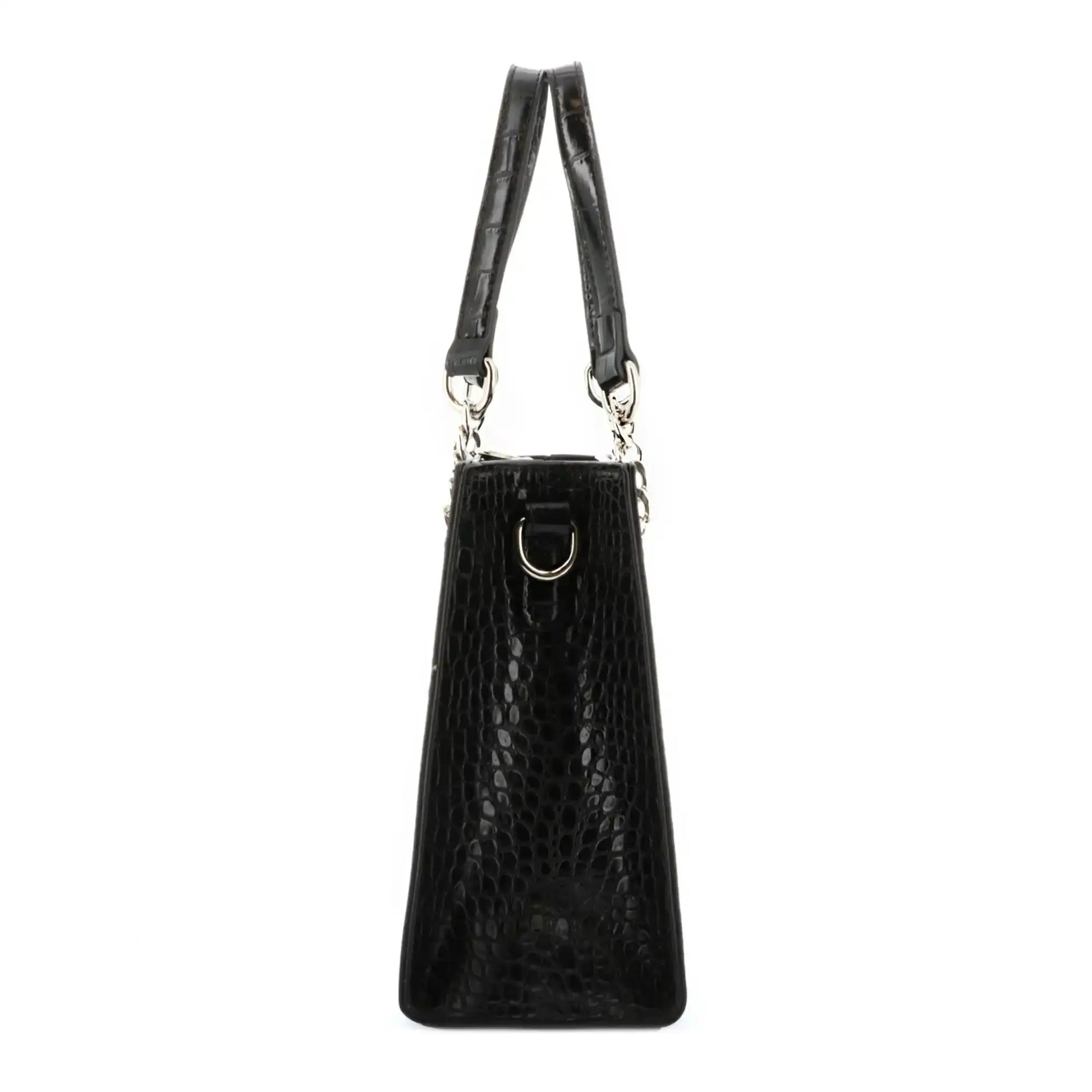 Sac bandoulière effet croco avec chaîne chunky Bershka en coloris Noir Sac bandoulière effet croco avec chaîne chunky Bershka en coloris Noir