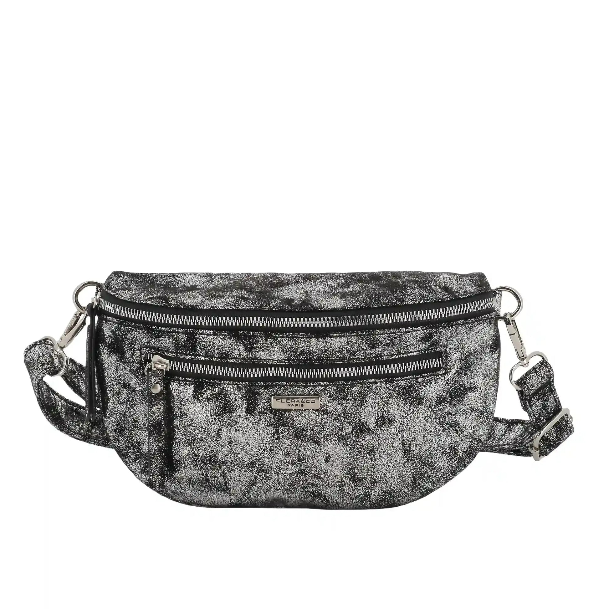 Flora & co Sac banane bandoulière suédine gris argent