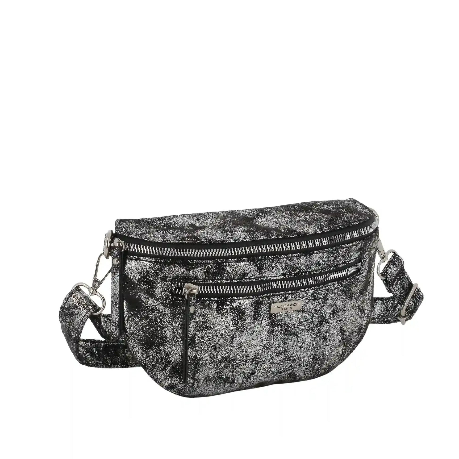 Flora & co Sac banane bandoulière suédine gris argent