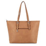 Sac cabas femme similicuir camel - vue 3 | Flora & co
