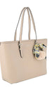 Flora & co Sac cabas femme pompon foulard léger beige