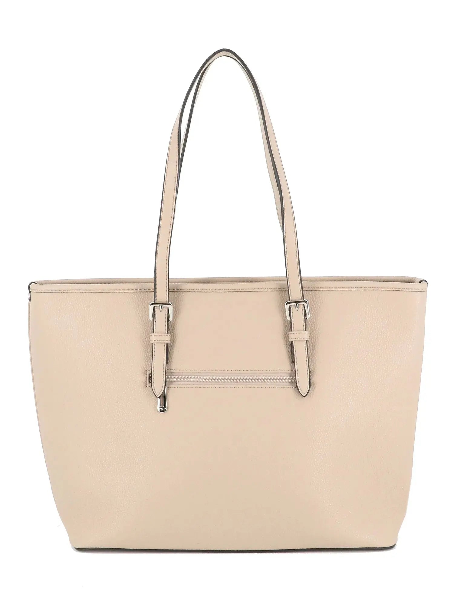 Flora & co Sac cabas femme pompon foulard léger beige