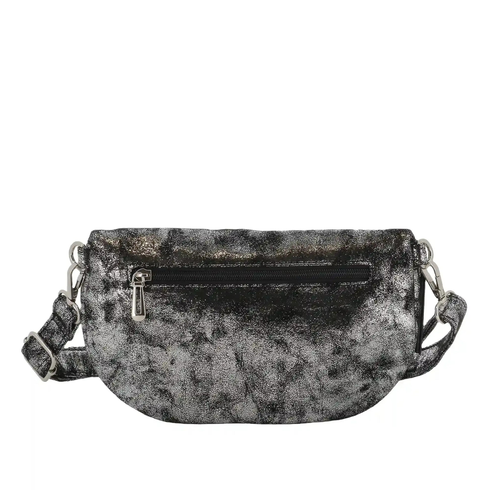Flora & co Sac banane bandoulière suédine gris argent