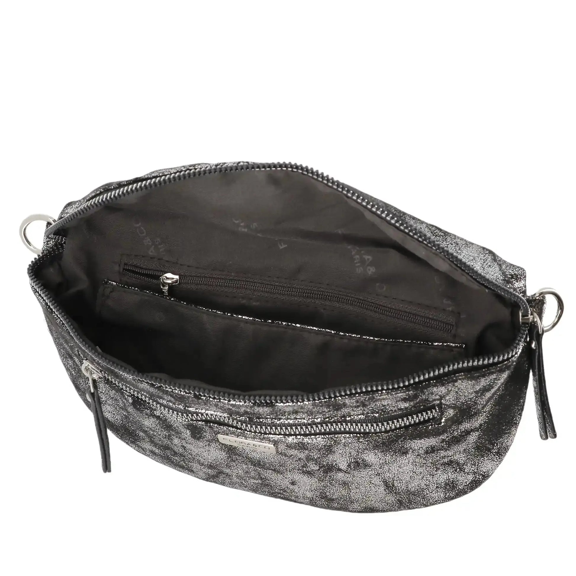 Flora & co Sac banane bandoulière suédine gris argent