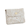 Porte-monnaie suédé métallisé baroque 041A Taupe - Crocochic