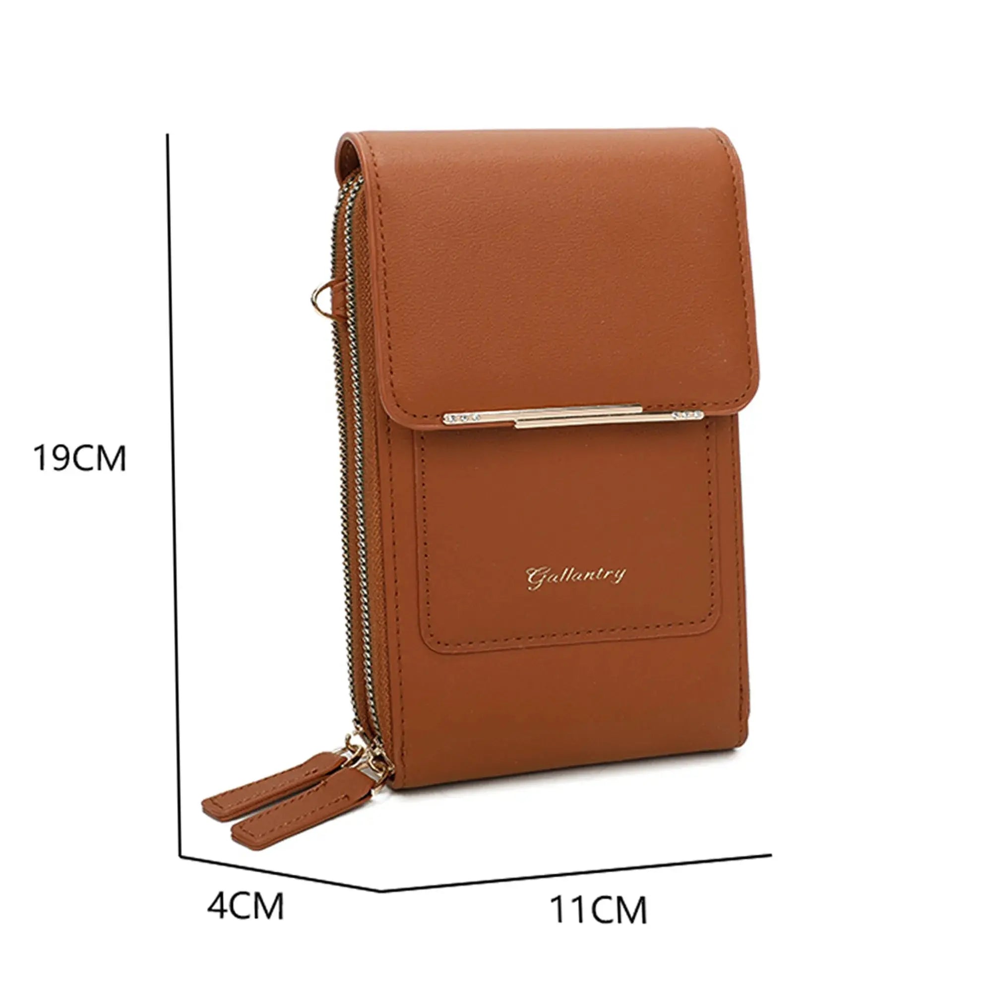 Pochette bandoulière femme smartphone camel
